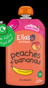 Ella’s Kitchen Peaches & Bananas baby food for infants 4 months and older