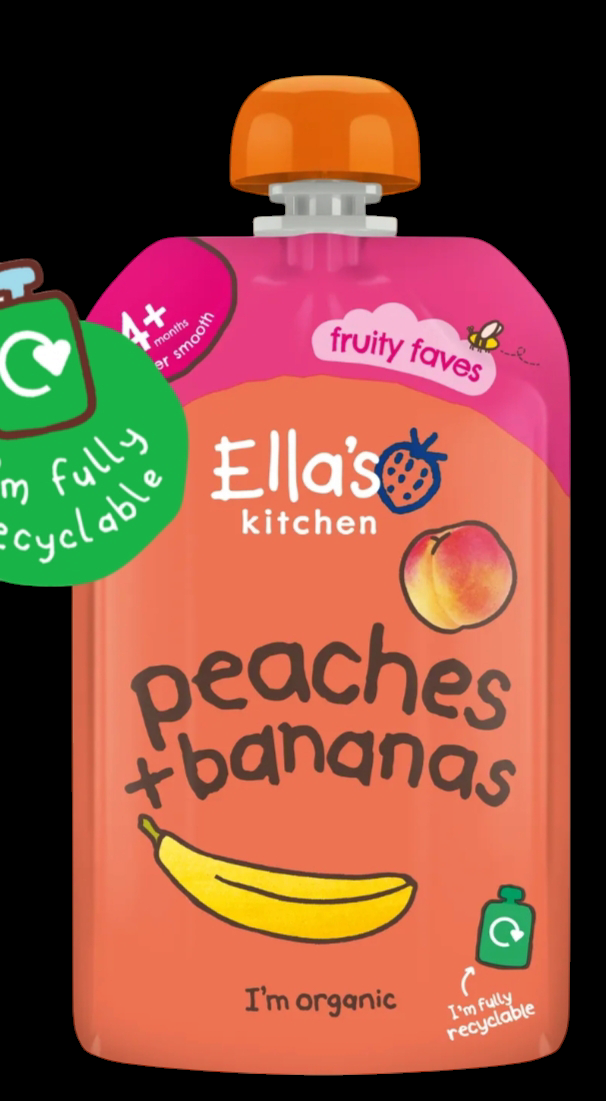 Ella’s Kitchen Peaches & Bananas baby food for infants 4 months and older