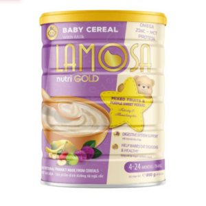 Lamosa Nutri Gold Baby Cereal with Milk, Mixed Fruits & Purple Sweet Potato for infants