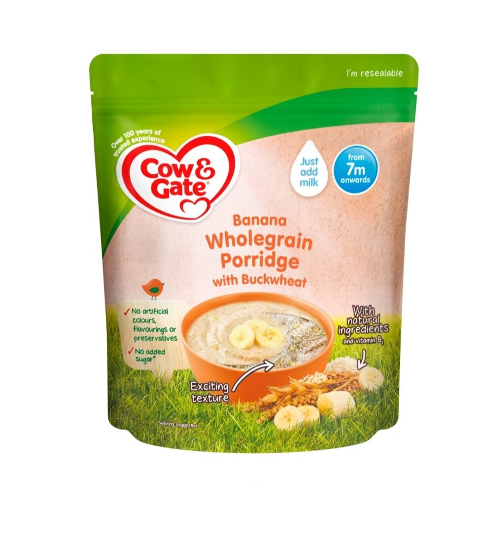 Cow & Gate Banana Wholegrain Porridge with Buckwheat for babies 7 months+