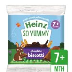 HEINZ SO YUMMY CHOCOLATE BISCOTTI BABY FOOD SNACKS 7+ MONTHS