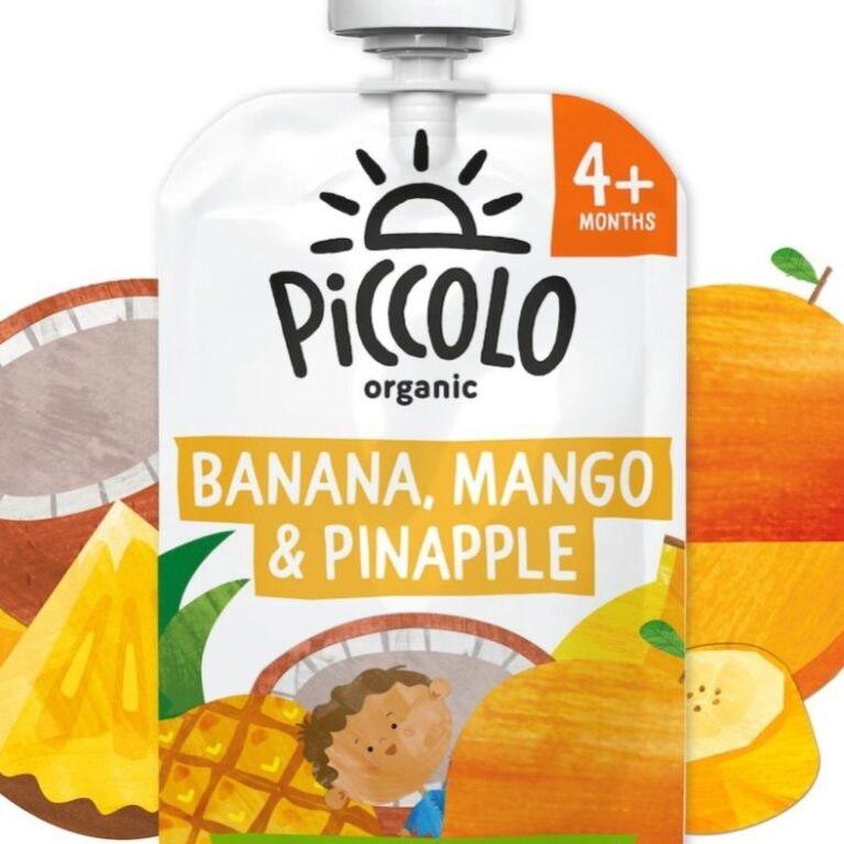 PICCOLO ORGANIC BANANA, MANGO & PINEAPPLE (4M+)