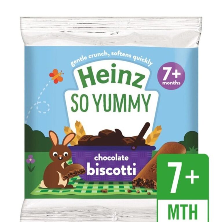 HEINZ SO YUMMY CHOCOLATE BISCOTTI BABY FOOD SNACKS 7+ MONTHS