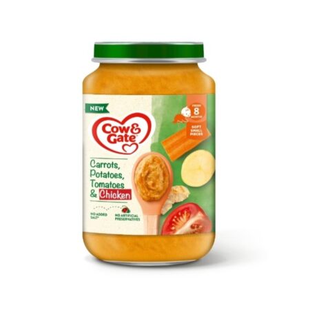 COW & GATE TOMATOES, POTATOES, CARROTS AND CHICKEN BABY FOOD JAR 200g