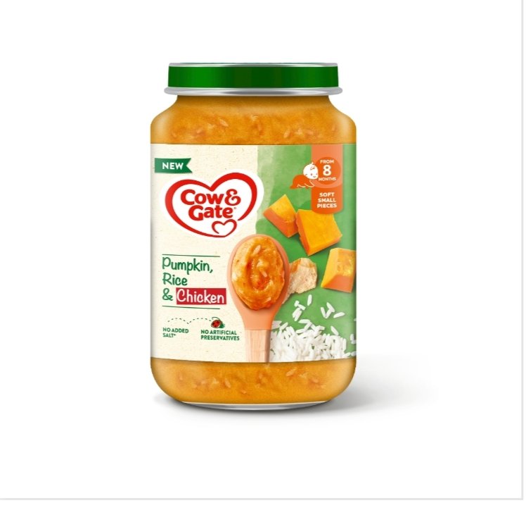 Cow & Gate Pumpkin, Rice and Chicken baby food jar 200g