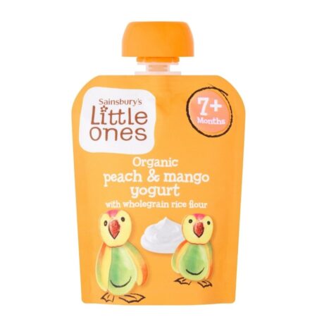 SAINSBURY'S LITTLE ONES ORGANIC PEACH & MANGO YOGURT 7+ MONTHS 90g