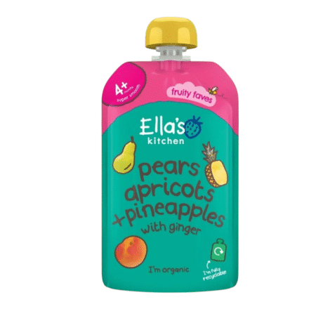 ELLAS KITCHEN PEAR APRICOT PINEAPPLE AND GINGER PUREE(4M+)