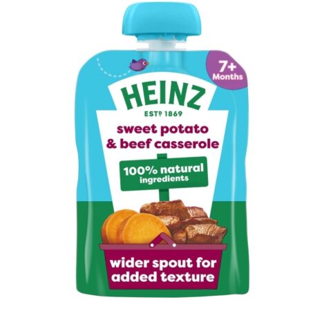 HEINZ SWEET POTATO  & BEEF CASSEROLE BABY FOOD POUCH 130g(7m+)