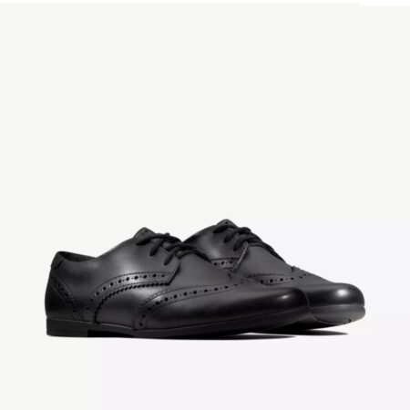 CLARKS LEATHER BLACK SCHOOL  SHOE  SIZE 13