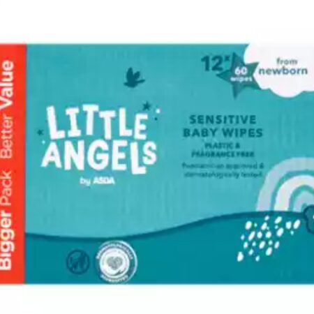 LITTLE ANGELS WIPES 
SENSITIVE BABY WIPES 12× 60