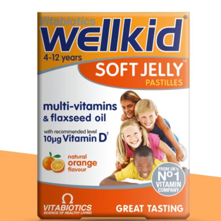 WELLKID SOFT- JELLY PASTILLES (MULTIVITAMIN-FLAXSEED OIL)4-12YEARS