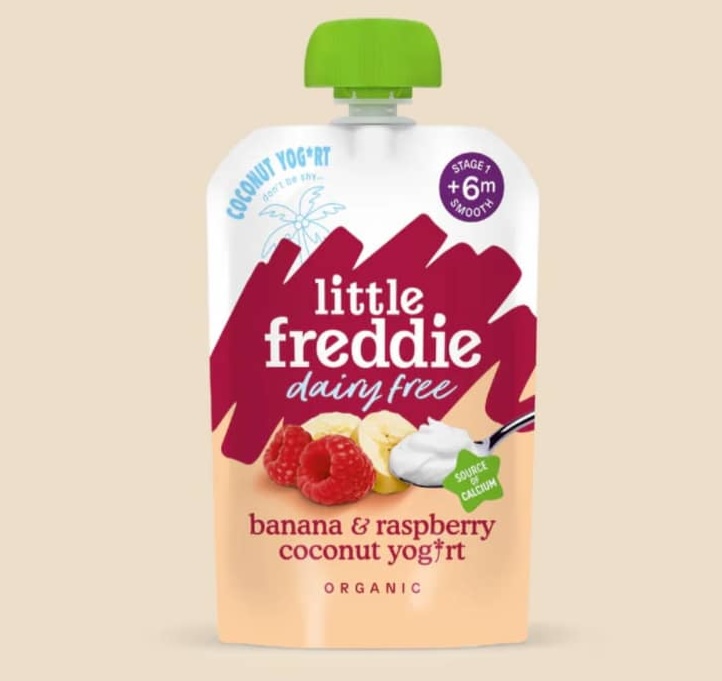 Little Freddie banana & raspberry coconut yogort
