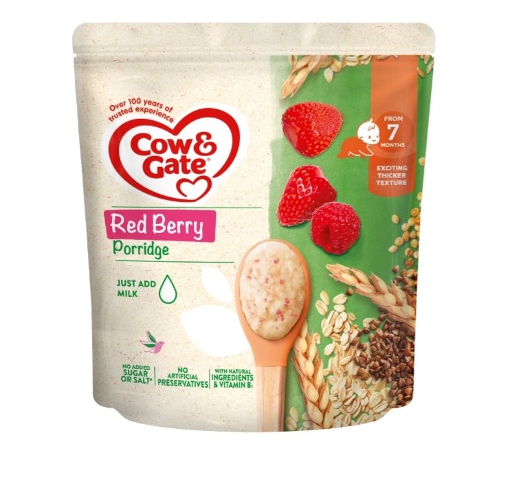 COW AND GATE 7M,RED BERRY PORRIDGE & BANANA PORRIDGE 5 IN 1