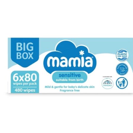 mamia baby sensitive wipes 6 packs