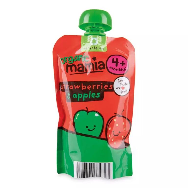 organic mamia strawberry &apple  pouch 120g4m+