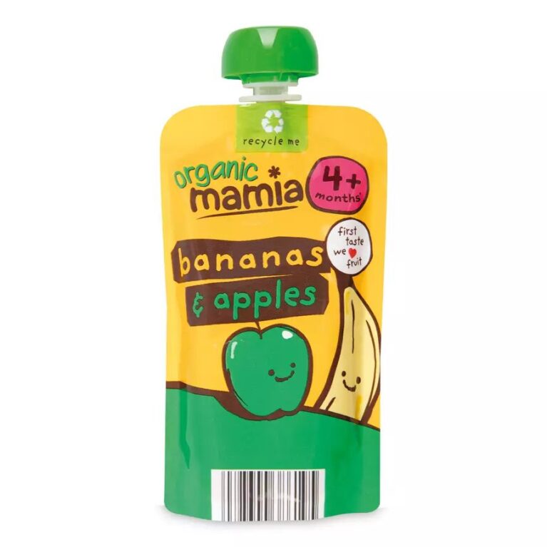 organic mamia banana and apple pouch 120g (4m+