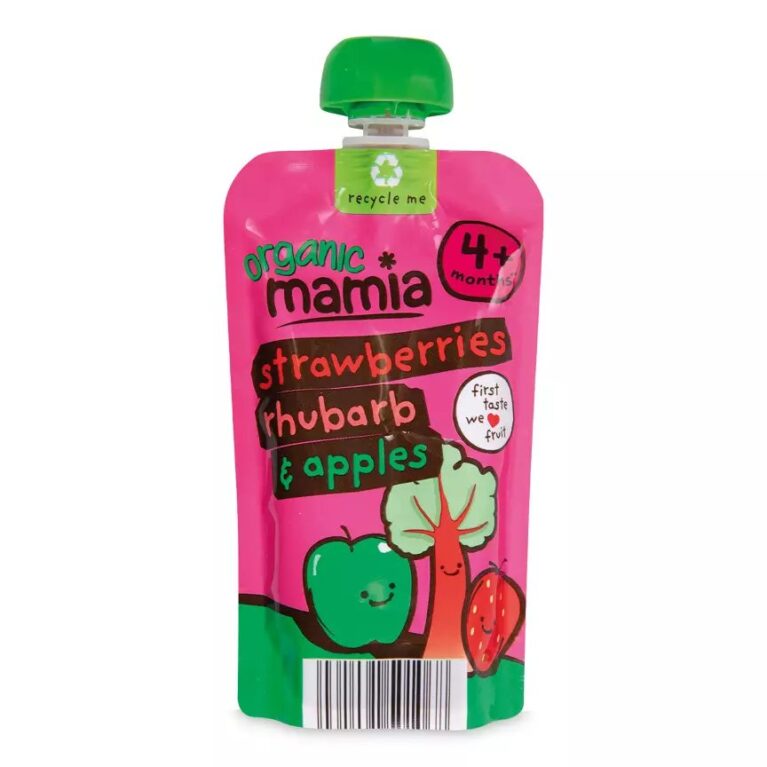 MAMIA ORGANIC STRAWBERRY RHUBARB & APPLE POUCH (4m)120g