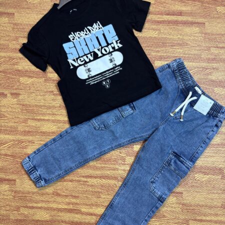 Boy DRIP 2PCS JEAN Black Top (4_5 years) TU