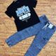 Boy DRIP 2PCS JEAN Black Top (4_5 years) TU