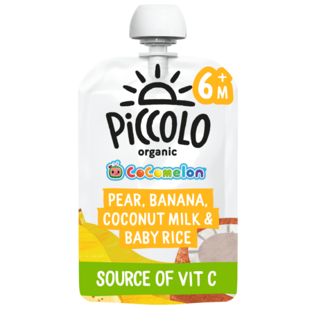 Piccolo x Cocomelon Pear, Banana, Coconut Milk & Baby Rice(6m+)