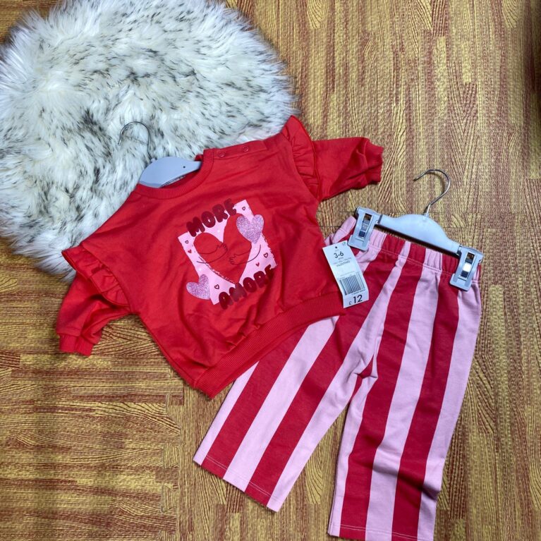 babygirl stripe trouser and top 3-6months