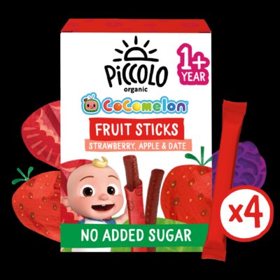 Piccolo Organic Strawberry Date Fruit Sticks 4 x 17g (12m+)