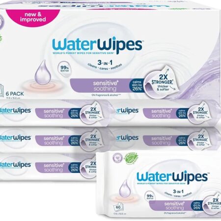 waterwipes sensitive+soothing 3 in 1 pack of 6