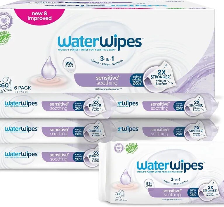 waterwipes sensitive+soothing 3 in 1 pack of 6