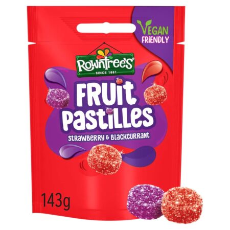 Rowntree's Fruit Pastilles Strawberry & Blackcurrant Sweets Sharing Bag 143